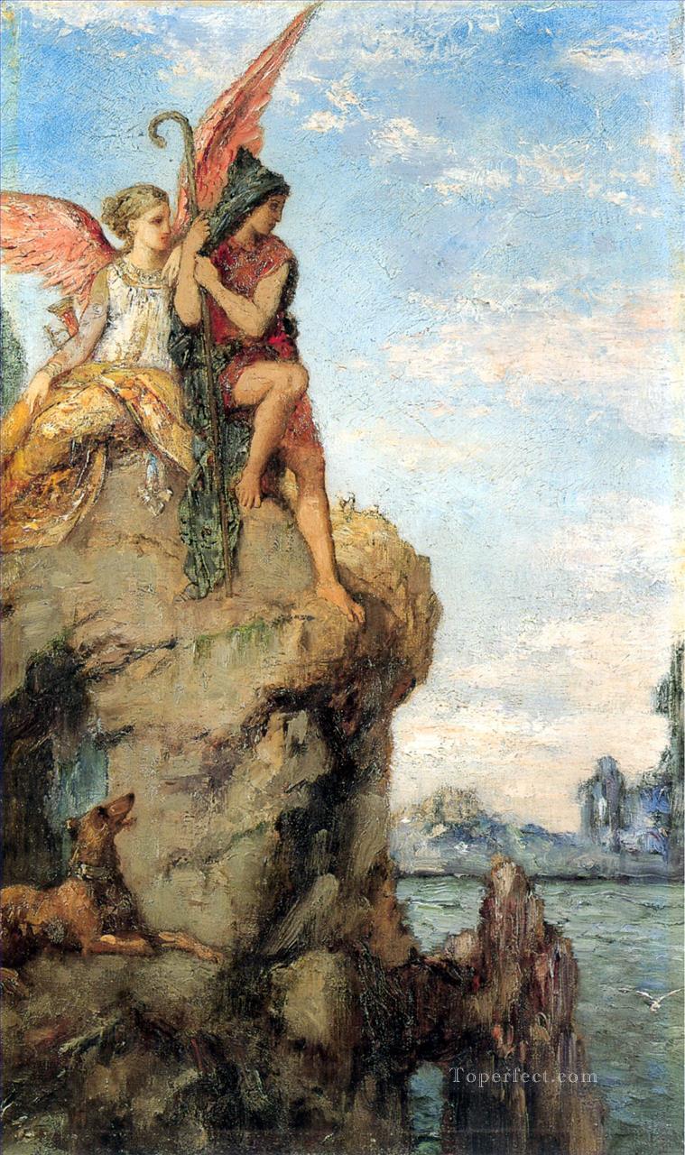 hesiod and the muse Symbolism biblical mythological Gustave Moreau Oil Paintings